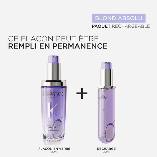 Huile CicaGloss Rechargeable pour Cheveux Blonds 75 ml Blond Absolu - Kérastase