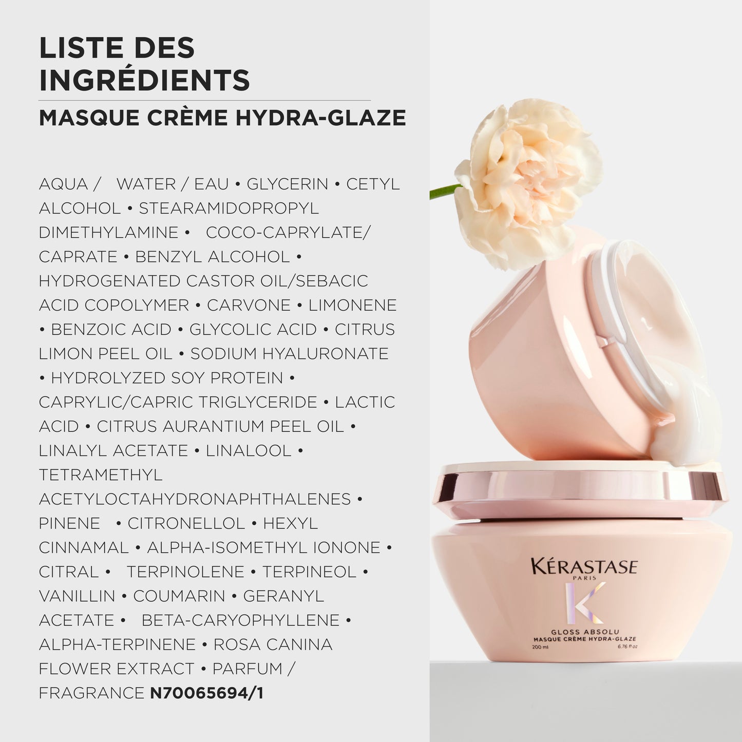Masque Crème Hydra -Glaze pour cheveux moyens à épais sujets aux frisottis 250 ml Gloss Absolu - Kérastase