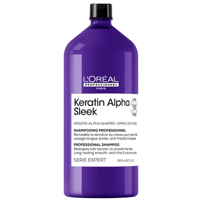 Shampoing Lissant & Disciplinant 1000 ml Kératine Alpha Sleek - LOréal Professionnel