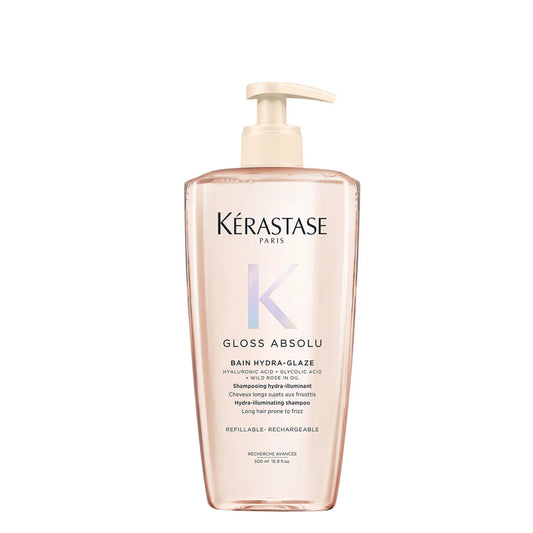 Bain Hydra-Glaze Shampoing pour cheveux longs sujet aux frisottis Rechargeable 500 ml Gloss Absolu - Kérastase