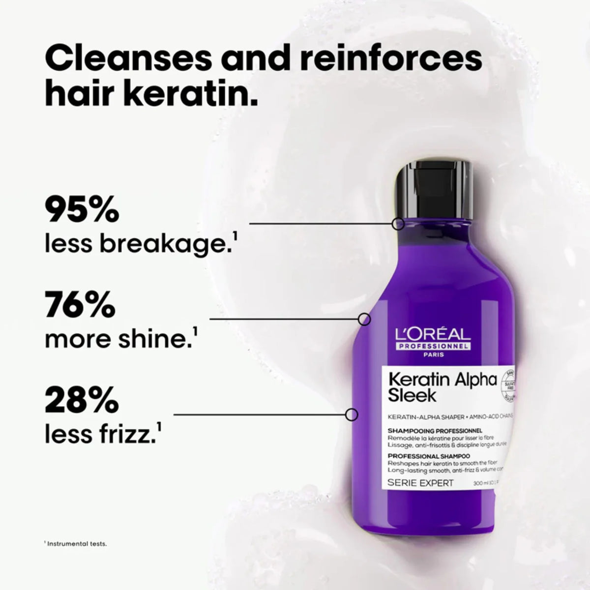 Shampoing Lissant & Disciplinant 1000 ml Kératine Alpha Sleek - LOréal Professionnel