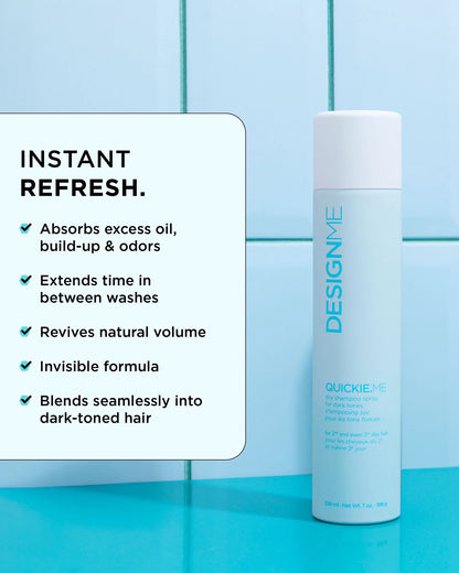 Shampoing Sec Tons Foncés Format voyage 96 ml Quickie.Me - Design.Me