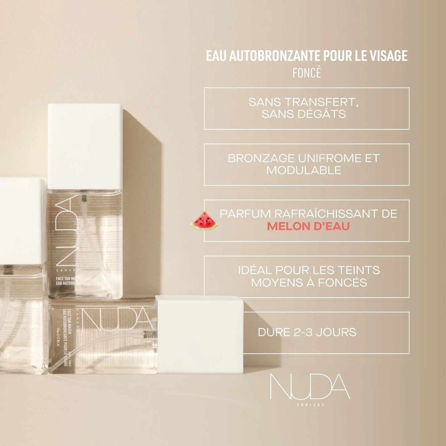 Eau Autobronzante pour le visage Cloudmist Moyen à foncé 75 ml - Nuda