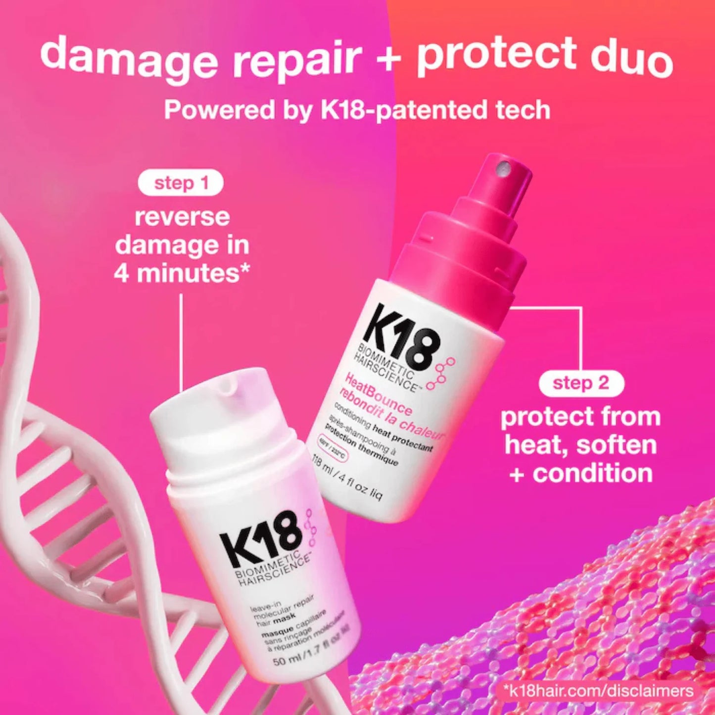 Revitalisant sans rinçage à protection thermique Heat Bounce 118 ml - K18