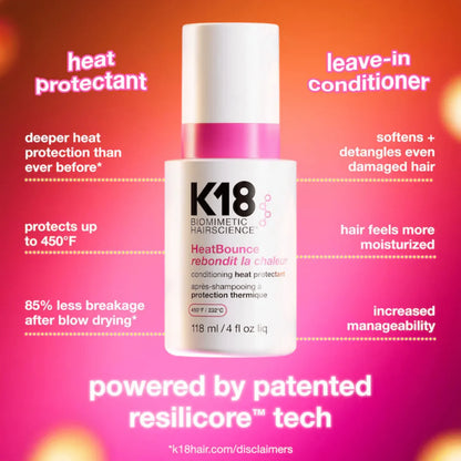 Revitalisant sans rinçage à protection thermique Heat Bounce 118 ml - K18
