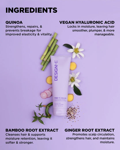 Shampoing Mauve Fortifiant pour les blondes 250 ml Fab.Me - Design.Me