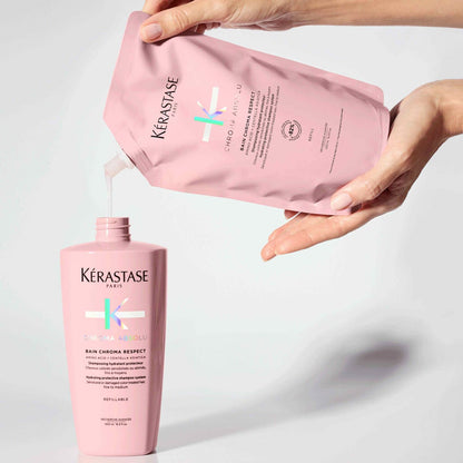 Recharge Bain Riche Chroma Respect shampoing 500 ml pour cheveux colorés Chroma Absolu - Kérastase