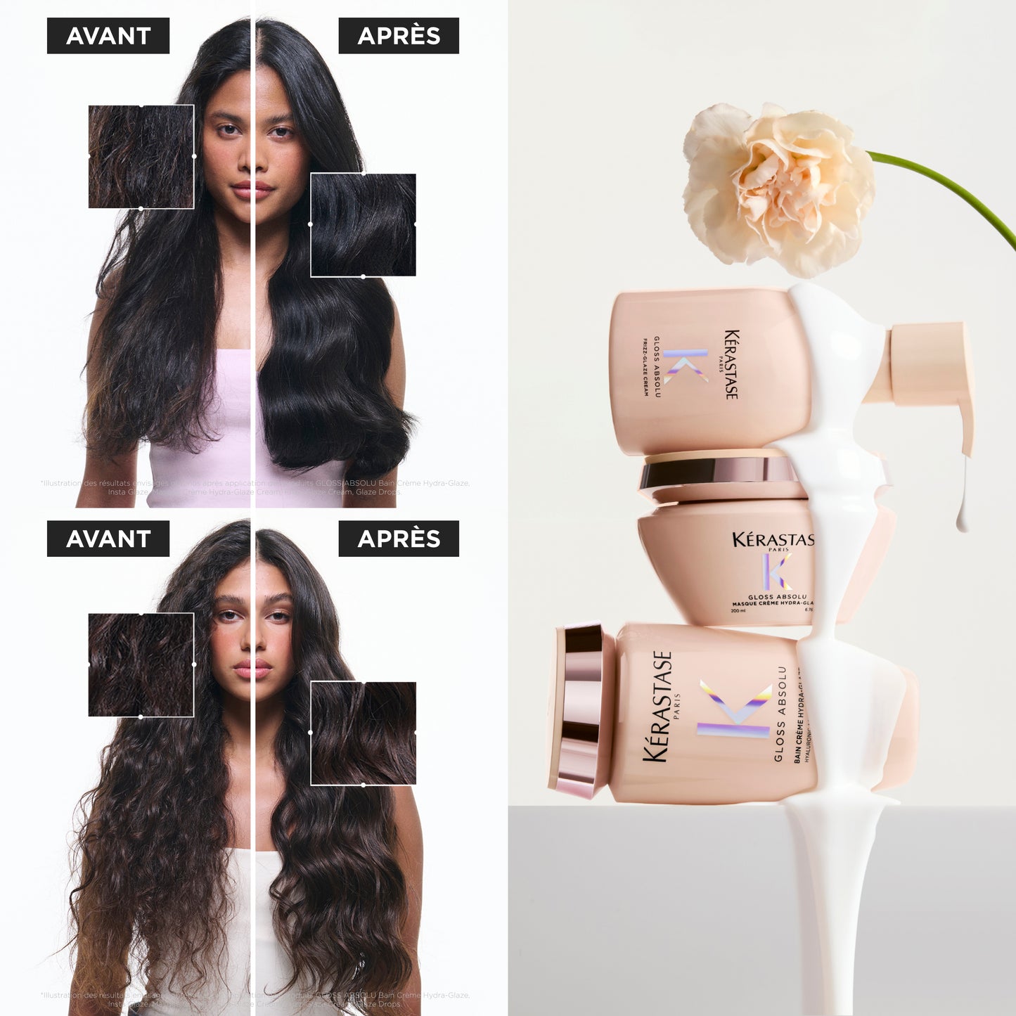 Routine Brillance & anti-frisottis pour cheveux moyens à épais Gloss Absolu - Kérastase