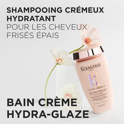 Bain Crème Hydra-Glaze Shampoing pour cheveux moyen à épais, sujet aux frisottis 250 ml Gloss Absolu - Kérastase