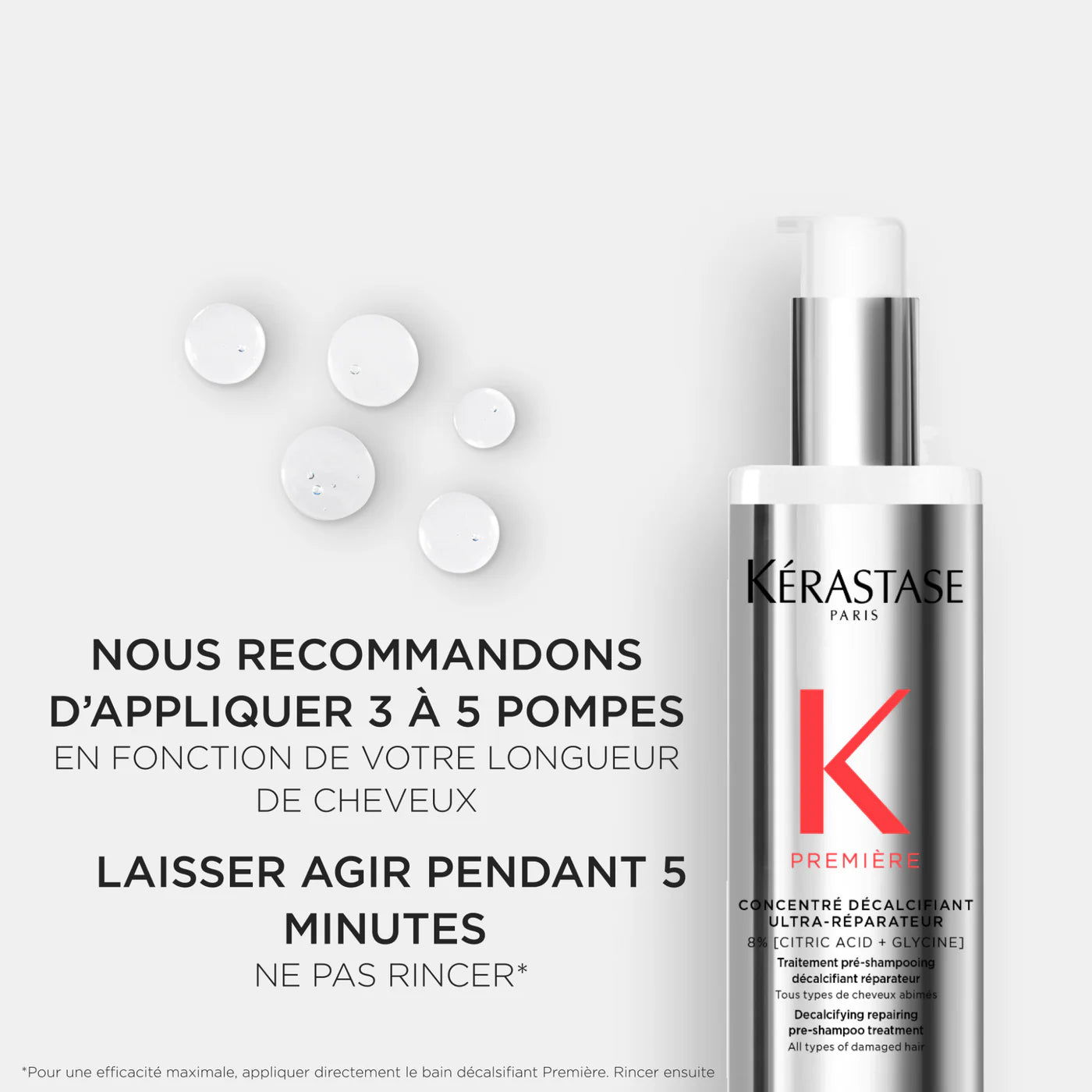 Concentré Décalcifiant Ultra-Réparateur pré-shampoing pour cheveux abîmés format voyage 45 ml Première - Kérastase